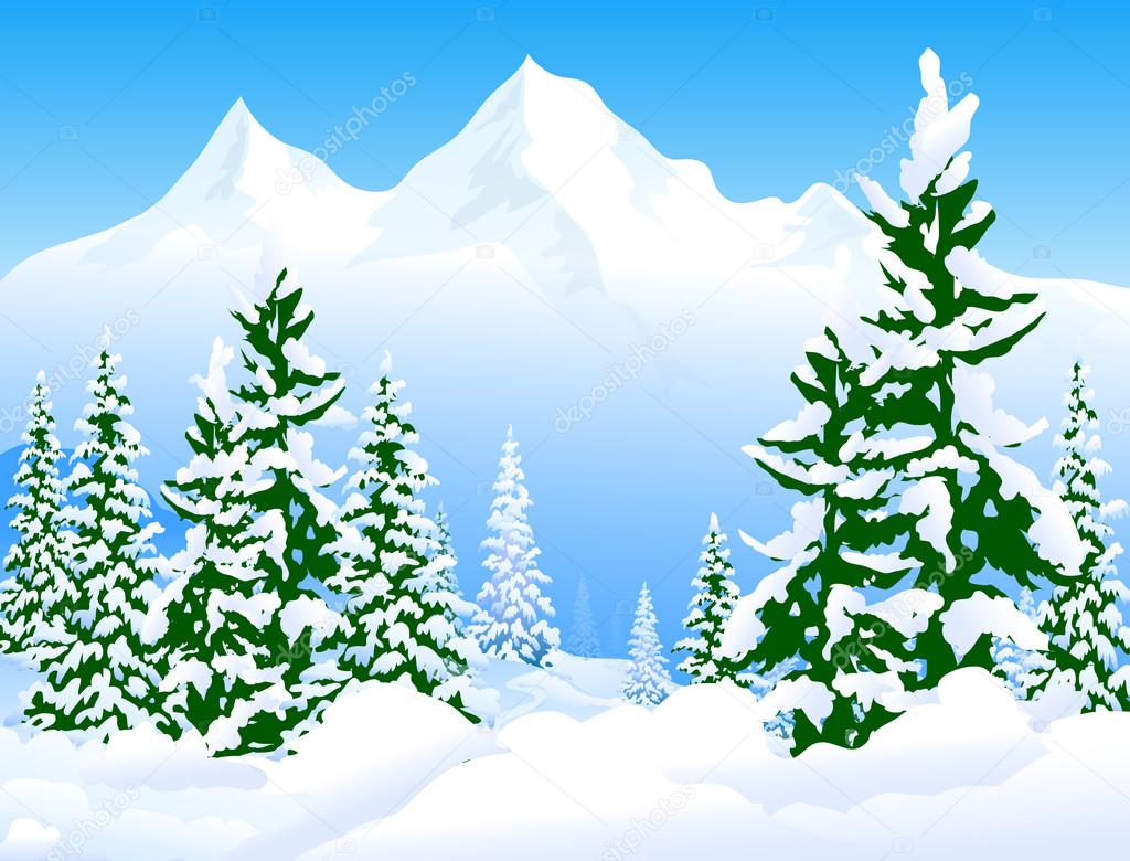 Winter Landscape-Vector