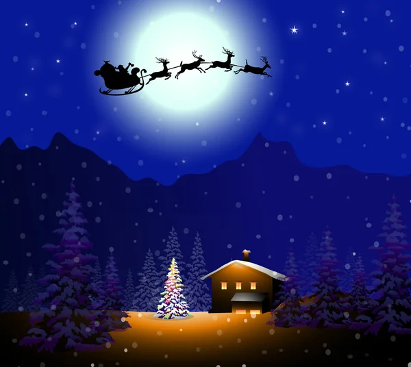 Noel Noel Baba Noel gecesi-vektör uçan