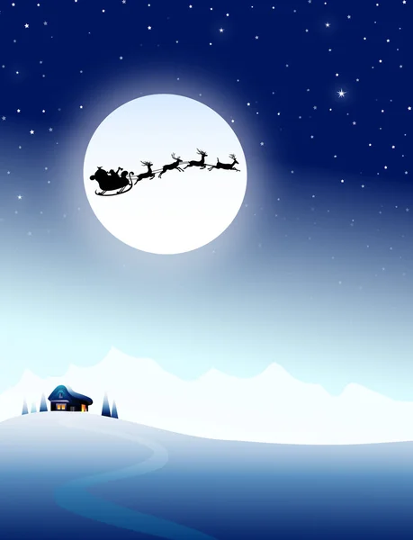 Noel Baba'dan uçan gökyüzü-vektör