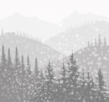 kış manzara-vektör