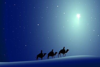 Three wise men and Star-Vector clipart