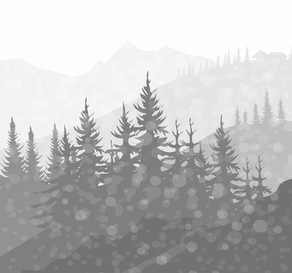 冬季景观矢量 — 图库矢量图片