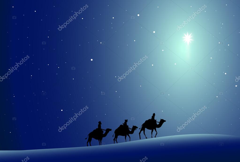 Three wise men and Star is a Vector illustration.