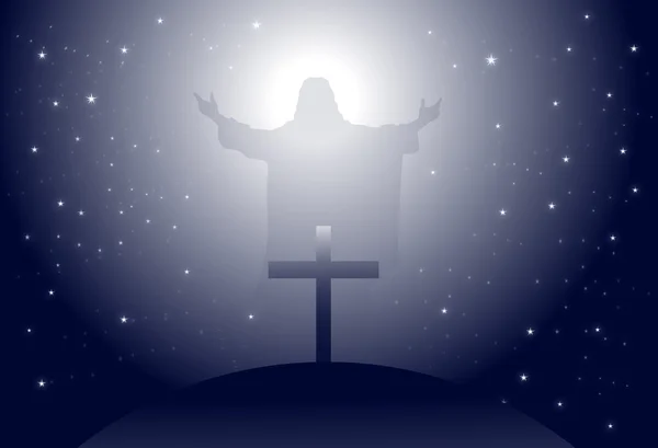 Jezus & Heilige Kruis-vector — Stockvector