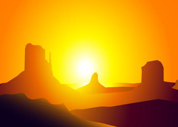 Arizona zonsondergang-vector — Stockvector