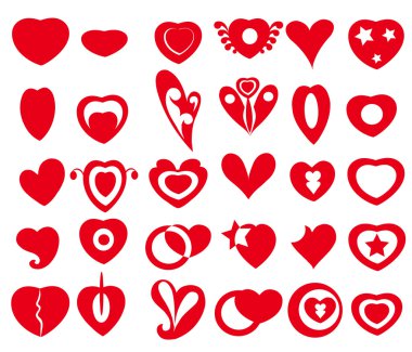 Kırmızı sanatsal kalpler-vektör