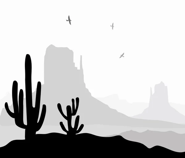 Arizona woestijn bij ochtend-vector — Stockvector
