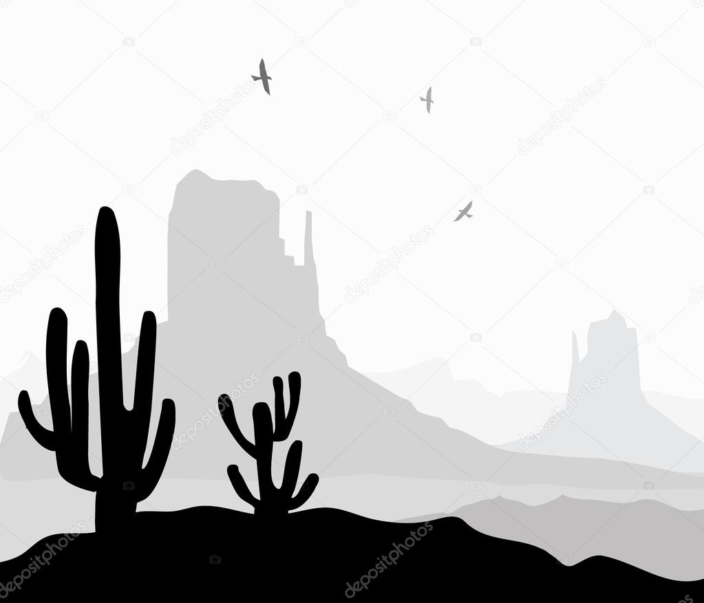 Arizona Desert at Morning-Vector