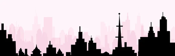 Skyline-Vektor der Stadt am frühen Morgen — Stockvektor