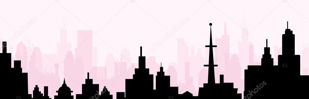 Early Morning City Skyline-Vector