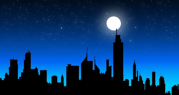 Gece cityscape-vektör — Stok Vektör
