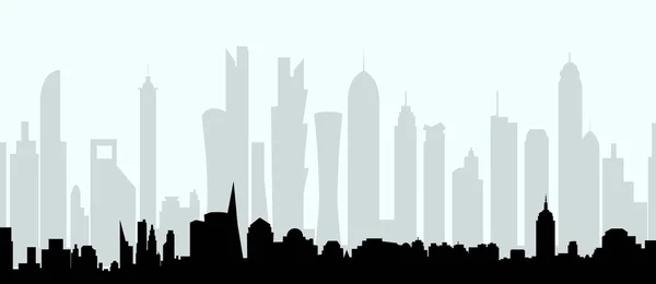 Paisaje urbano moderno skyline-vector — Vector de stock