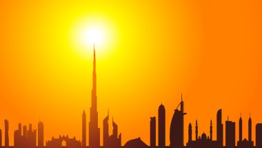 Dubai sabah manzarası-vektör