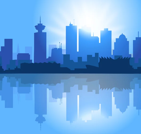 Vancouver şehir manzarası-vektör — Stok Vektör
