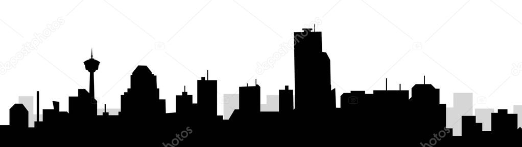 Calgary city skyline is a vector illustration.