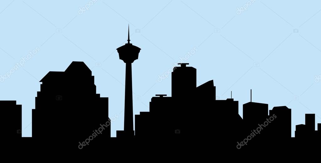 Calgary skyline is a vector illustration.