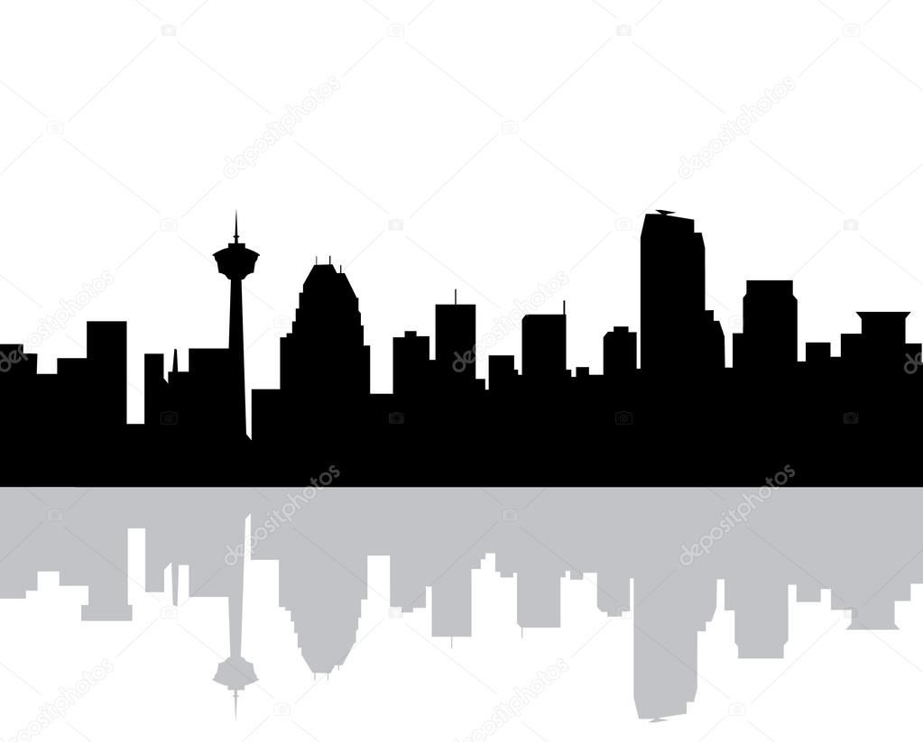 Calgary Morning Skyline is a vector illustration.