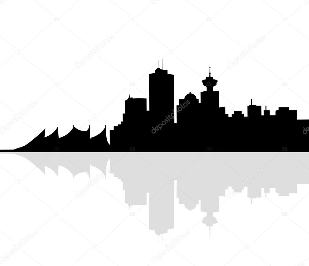 Vancouver skyline is a vector illustration.