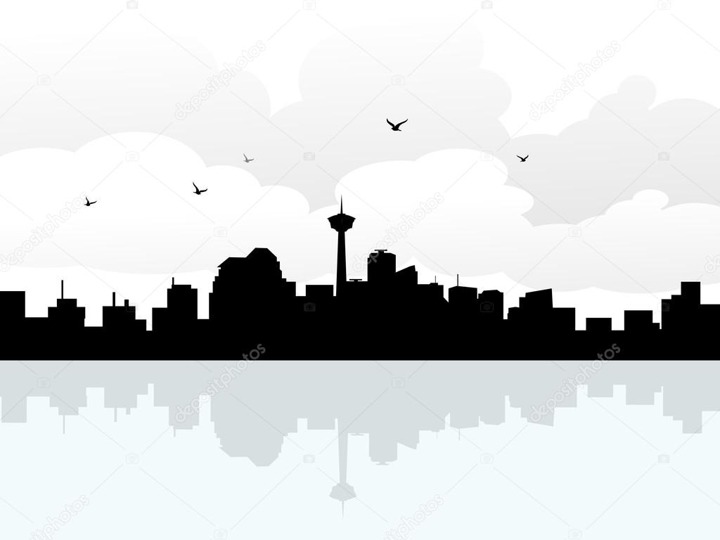 Calgary city skyline is a vector illustration.