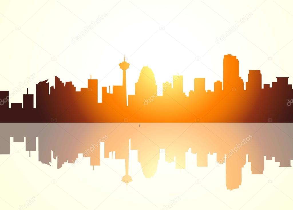 Calgary city skyline is a vector illustration.
