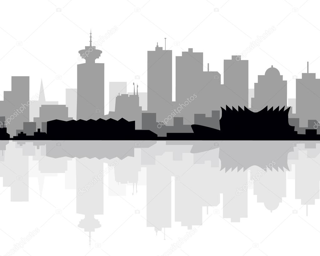 Vancouver skyline is a vector illustration.