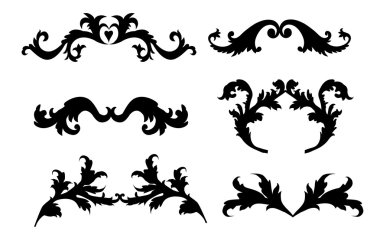 Vintage tarzı çiçek öğeleri-vektör