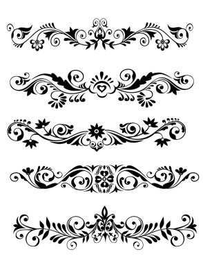 çiçek desenli set-vektör