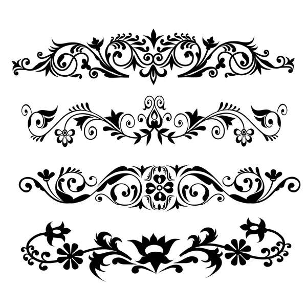 Motifs floraux set-vecteur — Image vectorielle