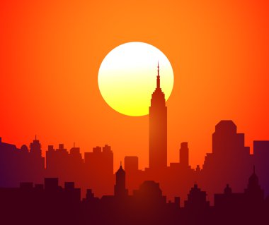 New York günbatımı-vektör