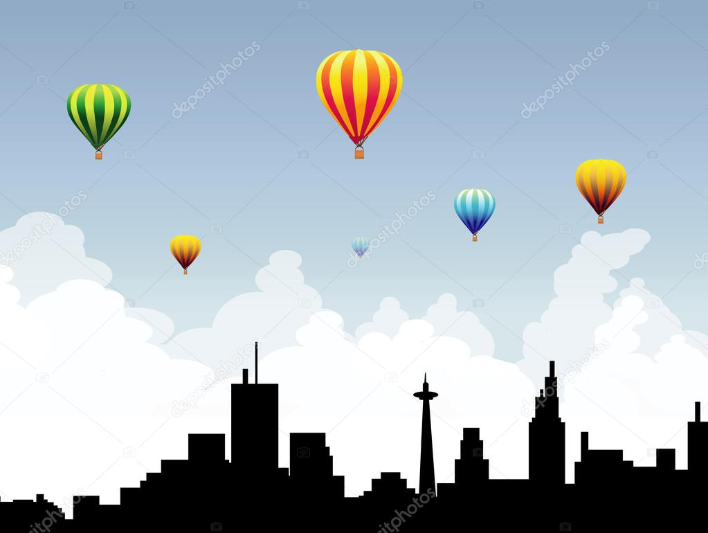 Beauty of Color Balloons on City-vector