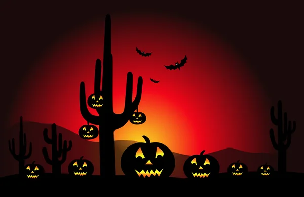 Halloween Night and Pumpkin-Vector — Stock Vector