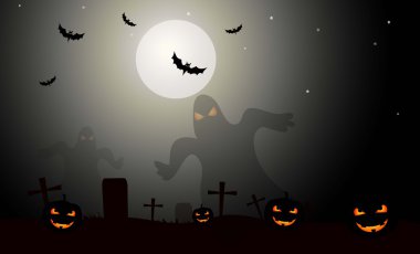 korku halloween plan-vektör