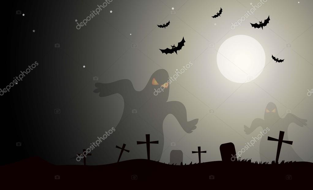Ghost & Halloween Night is a vector illustration.