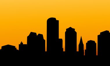 Boston akşam manzarası-vektör