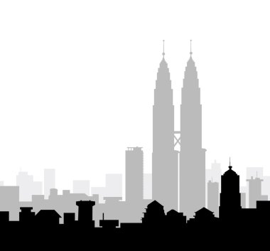 Kuala Lumpur manzarası, erken sabah-vektör