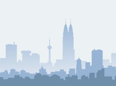 Kuala Lumpur manzarası, erken sabah-vektör