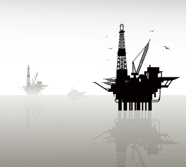 Oil Rig-Vector — Stock Vector