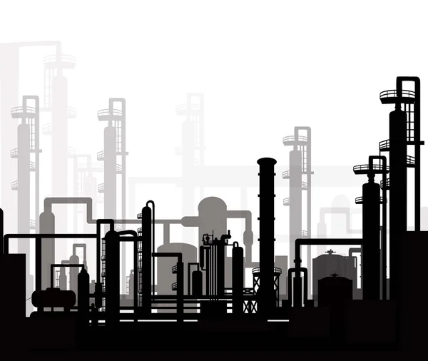 Refinería de petróleo y gas — Vector de stock