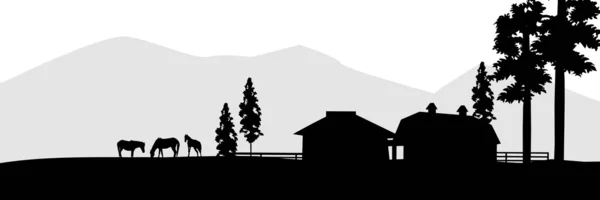 Morning Farm House-Vector — Vector de stoc