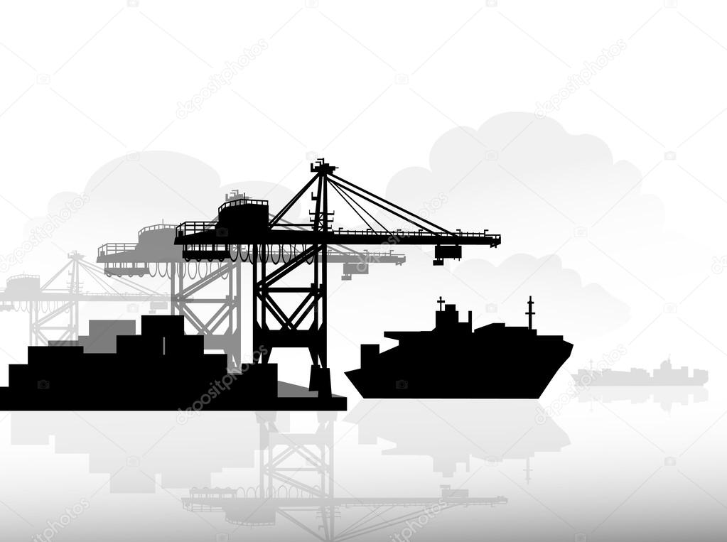 Ship & Port-Vector Stock Vector Image by ©samillustration #55712877