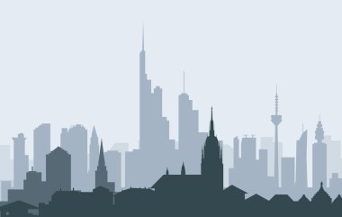 Morning  Frankfurt Skyline-Vector clipart