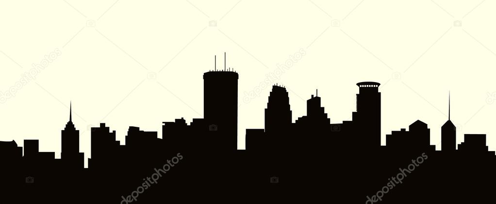 Minneapolis Skyline is a vector illustration.