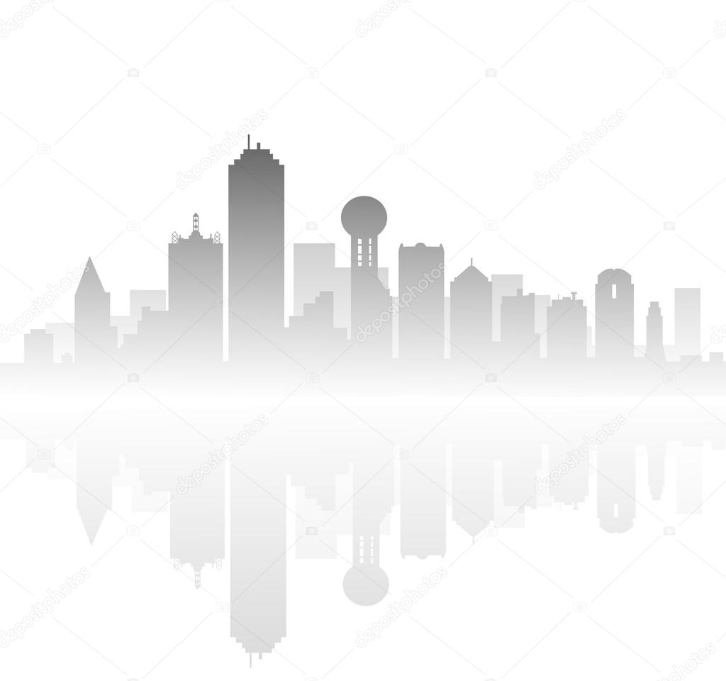 Morning Dallas Skyline-Vector