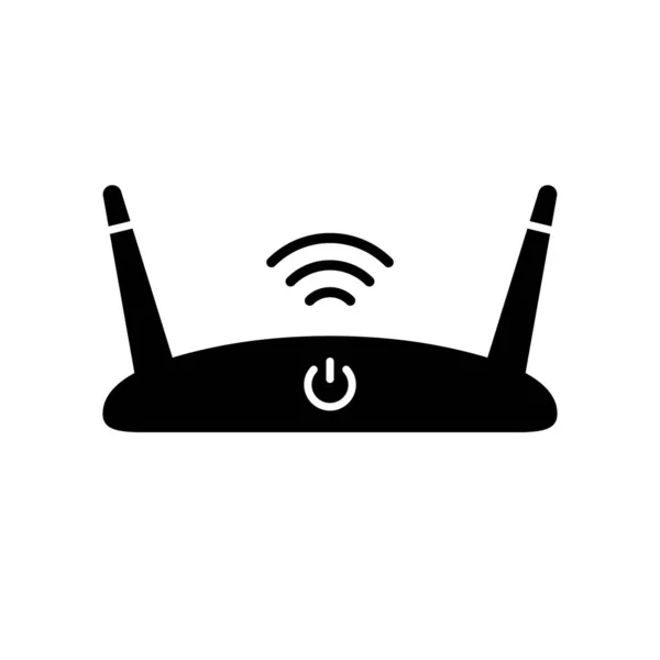 Router Silhouette Icono Esquema Del Dispositivo Para Internet Inalámbrico Negro — Vector de stock