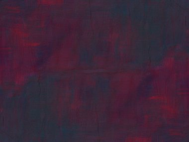 Koyu kahverengi grunge arka planı. Kırmızıyla fırça darbeleriyle solmuş akrilik boya ve kayrak grisi renk. Pankart için soyut desenli yüzey şablonu, poster. Yatay illüstrasyon