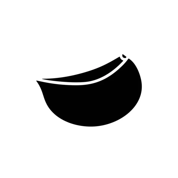 Icône Silhouette Gousse Ail Illustration Simple Noire Ingrédient Alimentaire Épicé — Image vectorielle