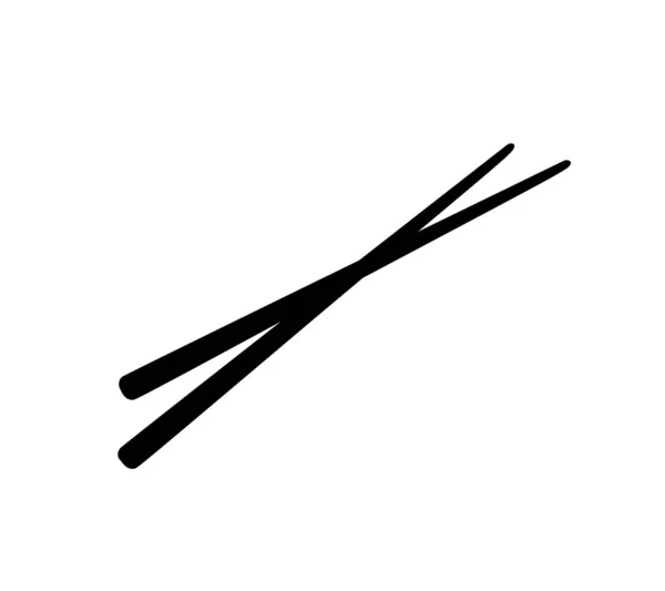 Chopsticks Silhouette Icon Black Simple Illustration Bamboo Food Sticks Symbol — Stock Vector