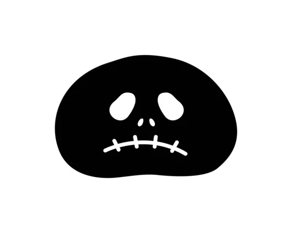 Silueta Ikony Mrtvého Muže Halloween Cookie Kreslená Plochá Ilustrace Černý — Stockový vektor
