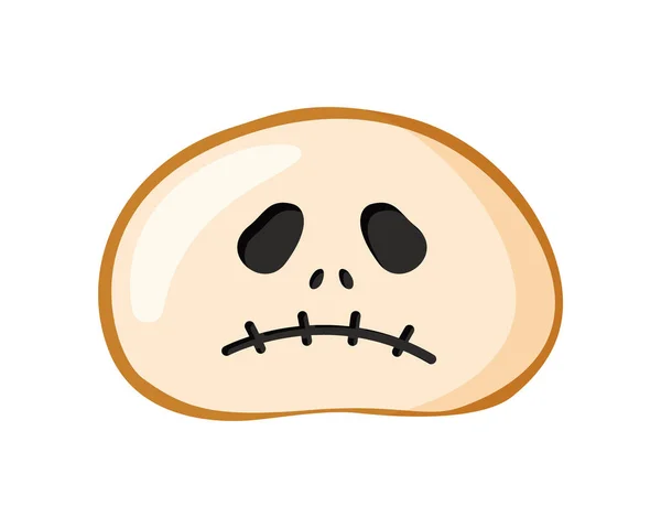 Galleta Halloween Hombre Muerto Dibujos Animados Ilustración Plana Color Elemento — Vector de stock