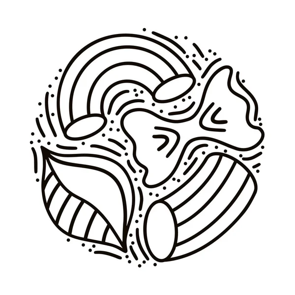 Иллюстрация Макаронных Кружков Черная Рука Нарисовала Эмблему Фарфалле Кончигли Ригати — стоковый вектор